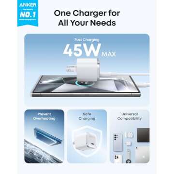 Anker Nano 45W Type C Charger - Compact, Foldable, Fast Charging