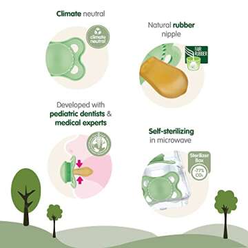 MAM Original Pure Pacifier, Climate Neutral MAM Natural Rubber Pacifier, Sustainable & Bio-Renewable...