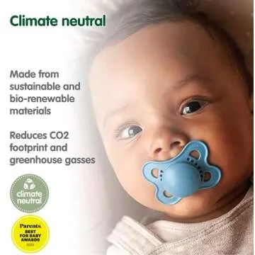 MAM Original Pure Pacifier, Climate Neutral MAM Natural Rubber Pacifier, Sustainable & Bio-Renewable Raw Materials, Sterilizer Case, Unisex, 0-6 Months, 2-Pack