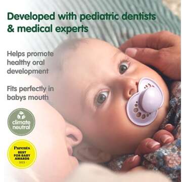 MAM Original Pure Pacifier, Climate Neutral MAM Natural Rubber Pacifier, Sustainable & Bio-Renewable Raw Materials, Sterilizer Case, Unisex, 0-6 Months, 2-Pack