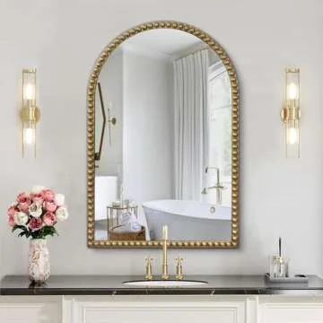Stylish Jesantab Beaded Frame Arch Wall Mirror 36x24