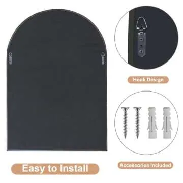 Stylish Jesantab Beaded Frame Arch Wall Mirror 36x24