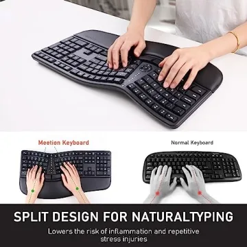 MEETION Ergonomic Split Wireless Keyboard for Comfort