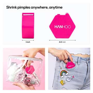 Hanhoo On the Go Blemish Patch, 108 Count, Pimple Patch Dispenser, Shrinks Pimples, Protects from Finger-picking and Dirt, Absorbs Fluid, Acne Spot Patches, Invisible Pimple Patches, Korean Skincare