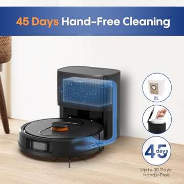 eitton Robot Vacuum and Mop with Self-Emptying,4000Pa LiDAR Robot Vacuum Cleaner,3-in-1 Robotic Vacu...