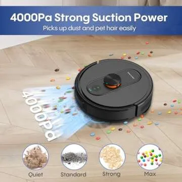 eitton Robot Vacuum and Mop with Self-Emptying,4000Pa LiDAR Robot Vacuum Cleaner,3-in-1 Robotic Vacuums for 45 Days of Cleaning,Hands-Free,No-Go Zones,Perfect for Hard Floors, Carpets, and Pet Hair