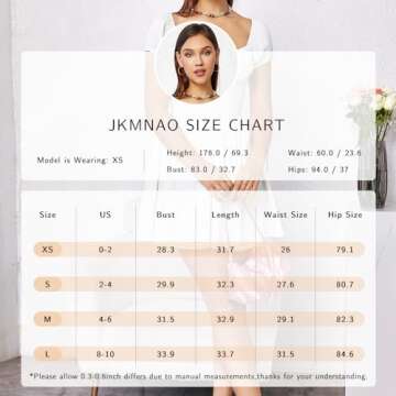JKMNAO Women's 2024 Summer Square Neck Corset Causal A Line Dress Short Sleeve Flowy Swing Mini Ruffle Dresses White