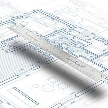 3 Pieces Stainless Steel Cork Base Rulers 12 Inches 30 cm Non Slip Straight Edge Ruler, Inch and Metric Graduations Measuring Corkback Ruler for School Office Drawing Measuring Engineering Woodworking