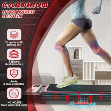 Walking Pad Treadmill 300 lb Capacity, 2 in 1 Under Desk Treadmill with Voice Control, 2.5HP Portabl...