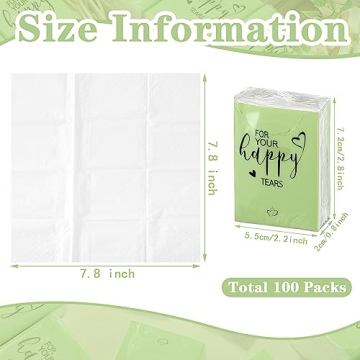 Kosiz Pocket Tissues Wedding Favor - 100 Pack for Guests