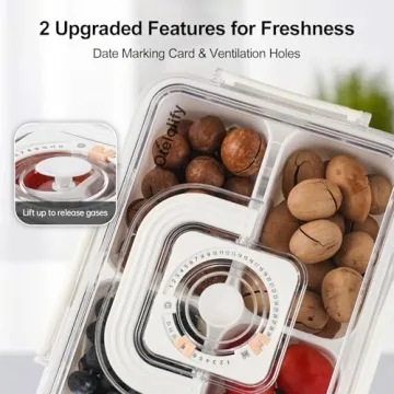 Otelolify 1.07 Gal Snack Tray with Handle & Lid