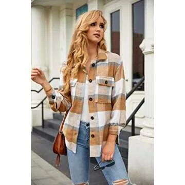 Stylish Women's Casual Plaid Shirt - Versatile & Cozy