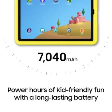 SAMSUNG Galaxy Tab A9+ Plus Kids Edition 11” 64GB WiFi Android Tablet, Long Battery Life, Expandable Storage, Thin, Light Design, Durable Puffy Cover, US Version, 2024, Yellow