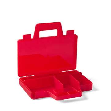 ROOM Copenhagen, Lego Sorting Box to-Go - Travel Case with Organizing Dividers - Red (40870001)