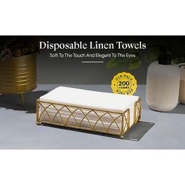 200 Disposable Linen Feel Guest Towels - Soft & Absorbent