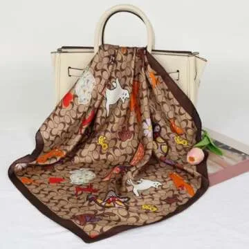 Relang Fashion silk Satin Head Scarf for Women Hair Bandana Hair Scarf Wrap Neck Scarf for Women 27.5×27.5 inches