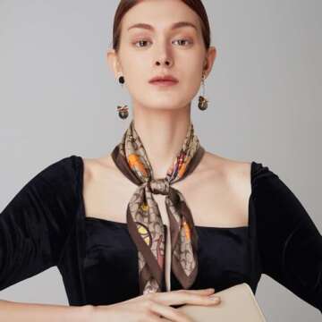 Relang Fashion silk Satin Head Scarf for Women Hair Bandana Hair Scarf Wrap Neck Scarf for Women 27.5×27.5 inches