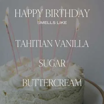 Sweet Water Decor Happy Birthday Candles for Women - Vanilla Sugar & Buttercream Sweet Scented Happy...