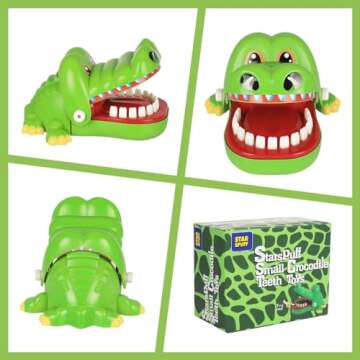 Starspuff Small Crocodile Teeth Toys Game for Kids, Crocodile Biting Finger Dentist Games Funny Toys