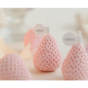 Strawberry Shaped Scented Candles - 4 Pack Aromatic Decor