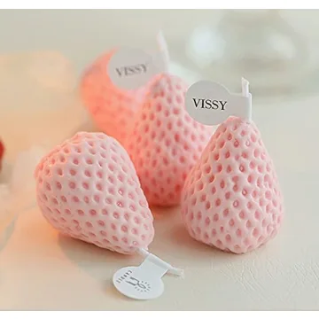 Strawberry Shaped Scented Candles - 4 Pack Aromatic Decor