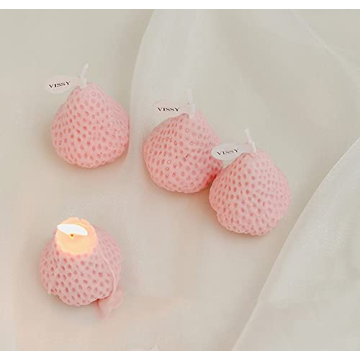 Strawberry Shaped Scented Candles - 4 Pack Aromatic Decor