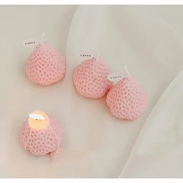Strawberry Shaped Scented Candles - 4 Pack Aromatic Decor