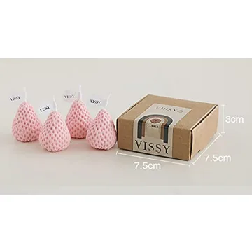 Strawberry Shaped Scented Candles - 4 Pack Aromatic Decor