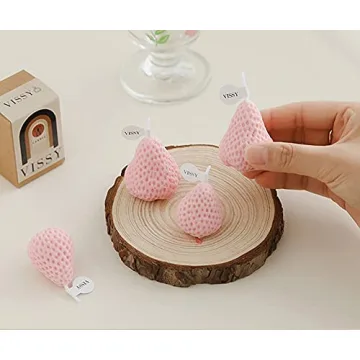 Strawberry Shaped Scented Candles - 4 Pack Aromatic Decor