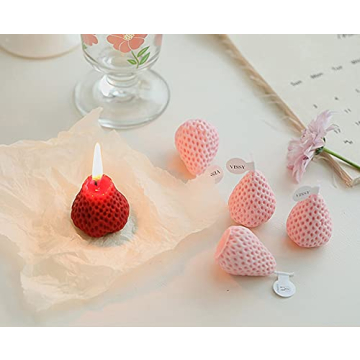 Strawberry Shaped Scented Candles - 4 Pack Aromatic Decor