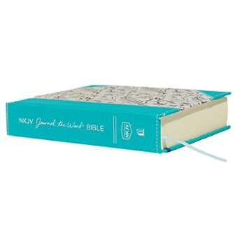 NKJV, Journal the Word Bible, Large Print, Cloth over Board, Blue Floral, Red Letter: Reflect, Journal, or Create Art Next to Your Favorite Verses