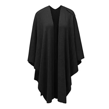 PULI Women's Cross Front Poncho Sweater - Elegant Wrap