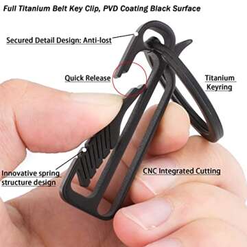 TISUR Titanium Keychain Clip - Lightweight & Durable