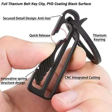 TISUR Titanium Keychain Clip - Lightweight & Durable