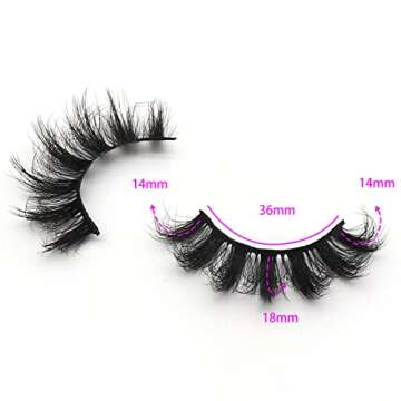 Veleasha Lashes 5D Faux Mink Lashes False Eyelashes Handmade Dramatic Eye Lashes Wispy Fluffy Fake Lashes Spike Eyelashes Luxurious Volume 18mm Fake Eyelashes 7 Pairs Pack (3D07)