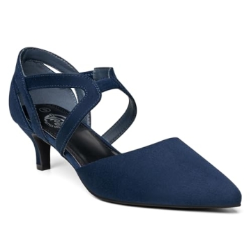 Comfortable Navy Blue Low Heels for Women