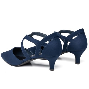 Comfortable Navy Blue Low Heels for Women