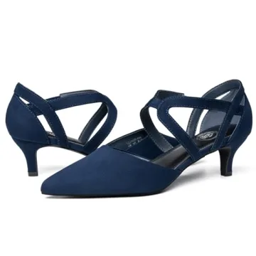 Comfortable Navy Blue Low Heels for Women