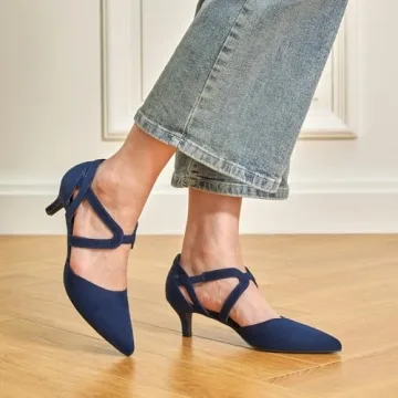 Comfortable Navy Blue Low Heels for Women