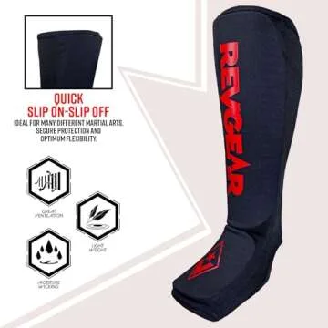 Revgear Dominator Muay Thai Shin Guards - Lightweight Protection for MMA & Kickboxing