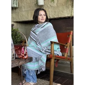 Teal Gray Mexican Blanket - Handmade for All Occasions