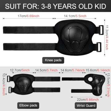 Wemfg Kids Protective Gear Set Knee Pads for Kids 3-14 Years Toddler Knee and Elbow Pads with Wrist Guards 3 in 1 for Skating Cycling Bike Rollerblading Scooter