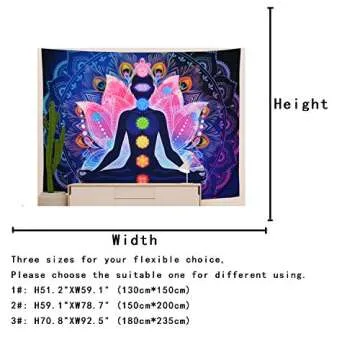 Vibrant Maccyafst Seven Chakra Tapestry for Yoga