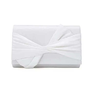 iXebella Elegant Satin Evening Bag with Bow Design for Weddings, Proms, and Formal Events