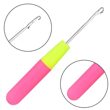 2 PCS Latch Hook Crochet Needle Set with Hair Rings