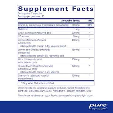 Pure Encapsulations Best-Rest Formula - Supports Restful Sleep - for Relaxation - Restful Sleep Supplement - Non-GMO & Vegan - 60 Capsules