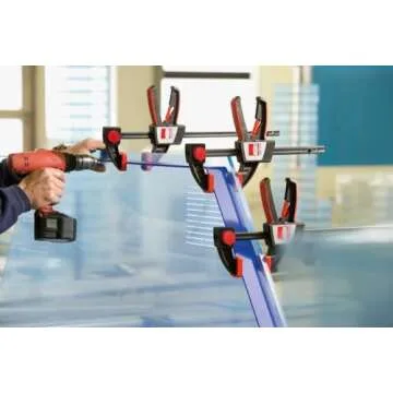 BESSEY EZS Series 6 in. Trigger Style Clamp, EZS15-8 - 445 lb Clamping Force - Fast Acting One Hand Woodworking Clamps for Wood working, Carpentry, Home Improvement, DIY, Construction Projects