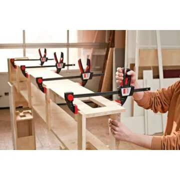 BESSEY EZS Series 6 in. Trigger Style Clamp, EZS15-8 - 445 lb Clamping Force - Fast Acting One Hand Woodworking Clamps for Wood working, Carpentry, Home Improvement, DIY, Construction Projects