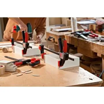 BESSEY EZS Series 6 in. Trigger Style Clamp, EZS15-8 - 445 lb Clamping Force - Fast Acting One Hand Woodworking Clamps for Wood working, Carpentry, Home Improvement, DIY, Construction Projects