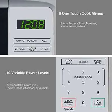 Willz Countertop Small Microwave Oven, 6 Preset Cooking Programs Interior Light LED Display 0.7 Cu.Ft 700W White WLCMD207WE-07
